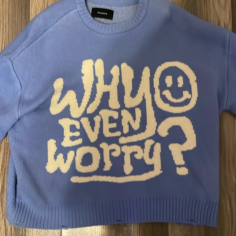 PacSun Why Even Worry Cropped Sweater